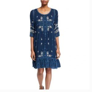 Johnny Was Abella Scoop Neck Embroidered Dress Size: XL